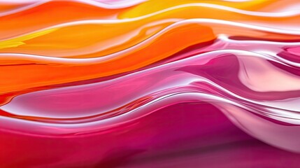 Naklejka premium Abstract image of vibrant pink, orange, and yellow waves.