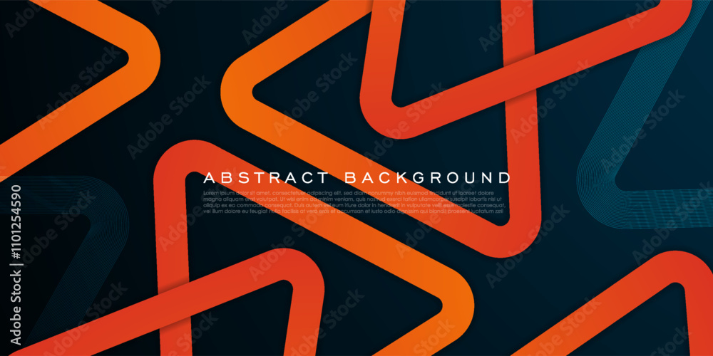 Wall mural abstract geometric futuristic background with triangle dark blue and orange gradient overlap shapes 