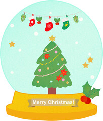 christmas tree and snowman