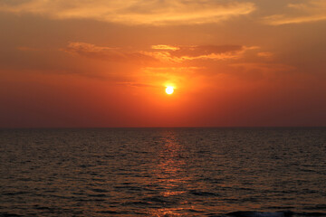 Obraz premium Sunset over the sea. Antalya Turkey