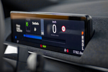 Modern electric car digital instrument cluster display