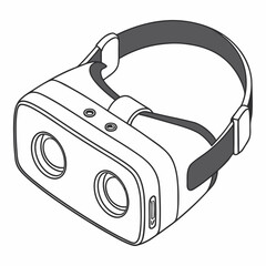 Virtual reality headset icon representing immersive digital experiences and advanced technology in gaming and simulations.