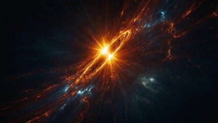Fototapeta premium Abstract solar flares illuminating a dark background
