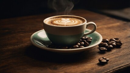Fototapeta premium Aged coffee beans with rustic warm tones