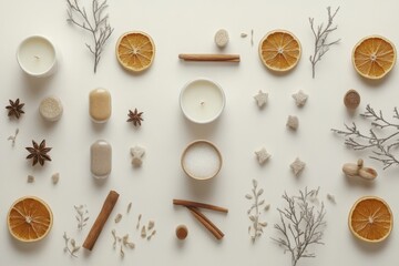 Winter Wellness Products Layout A flat lay of winter-themed picture