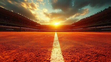 roland garros tennis court with effects white image backgroun