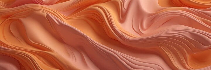 Orange and Pink Elegant 3D Abstract Background with Ripple Surface Wallpaper