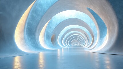 Obraz premium round hall architecture background rendering