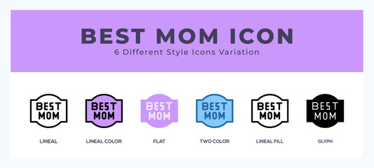 Best mom icon symbol. isolated. vector illustration with different styles