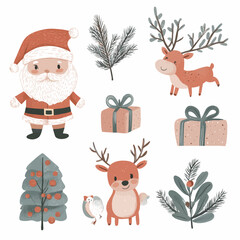 Fototapeta premium Christmas Ornament and Decorations Elements set Collection