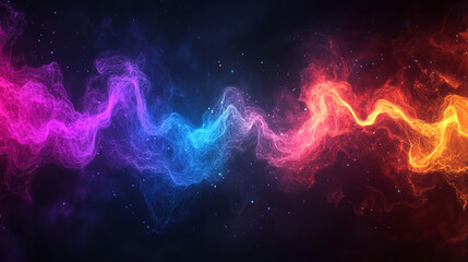 Glowing red and blue ethereal strands form nebulalike swirls, perfect for futuristic designs, spacethemed projects, or abstract backgrounds. Generated AI