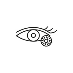 Obraz premium Contact lens icon Simple thin line flat symbol