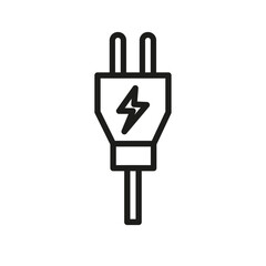 Obraz premium Electric plug icon Simple thin line flat symbol
