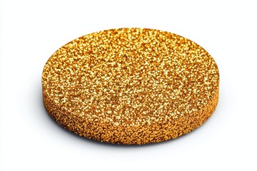 Shiny Gold Glitter Circle for Artistic and Craft Projects