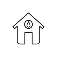 Obraz premium Home air humidity icon Simple thin line flat symbol