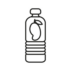Juice bottle icon Simple thin line flat symbol