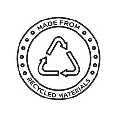 Made from recycled materials icon Simple thin line flat symbol