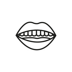 Obraz premium Mouth icon Simple thin line flat symbol