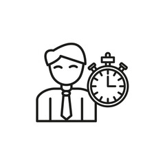 Permanent employee icon Simple thin line flat symbol