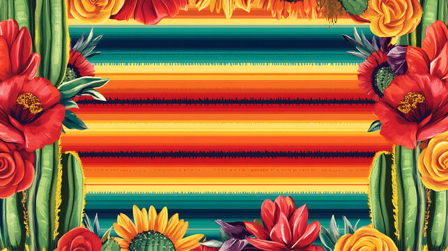 Serape Pattern Frame Cinco De Mayo background