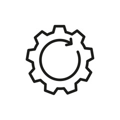 Recovery gear icon Simple thin line flat symbol