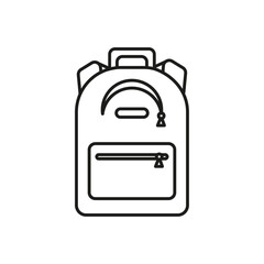 School bag icon Simple thin line flat symbol