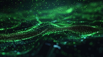 Abstract Green Digital Landscape