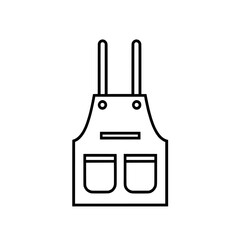 Obraz premium Icon in flat design style of a kitchen apron protective garment, perfect for use in apps and websites.