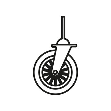 Swivel caster icon Simple thin line flat symbol