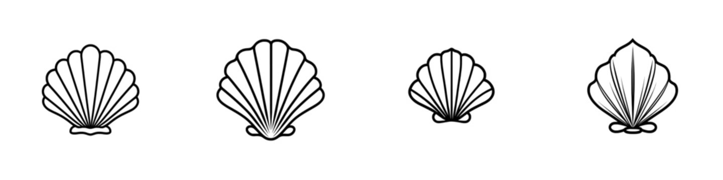 Flat icon of a seashell or shellfish for apps and websites.