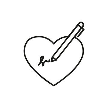 recommend clip art: Autograph icon Simple thin line flat symbol