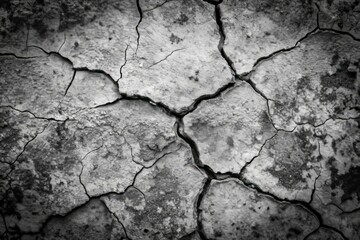 Obraz premium Abstract Black and White Crack Texture with Grunge Effect - Distressed Background Pattern Design for Creative Projects and Artistic Illustrations