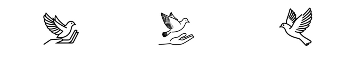 Obraz premium An uninterrupted line drawing of a soaring dove, representing peace and freedom in a minimalist linear style. This design serves as a mascot for the national labor movement, depicted as a modern