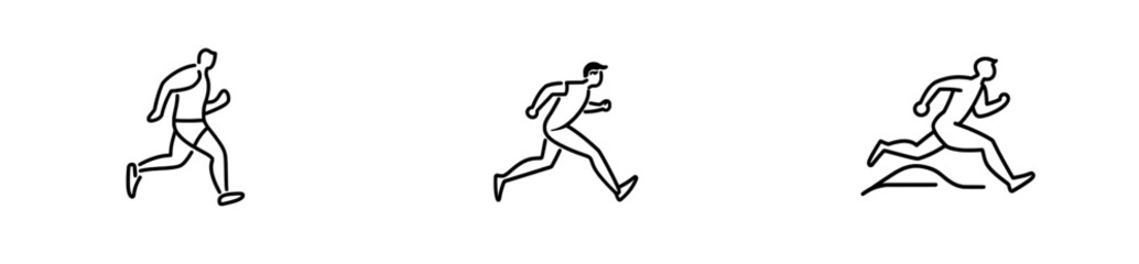 Obraz premium A continuous line drawing capturing a running man, rendered in a modern style.