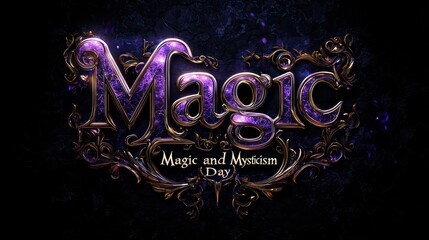Magic and Mysticism Day in gold and purple, set against a spellbound black scene.