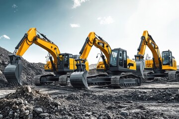 Obraz premium Reliable heavy machinery functions efficiently amidst a clear setting