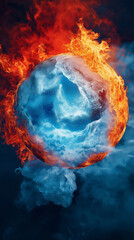 burning earth in the sky