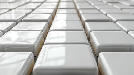 Obraz premium tile white cubes with gap rendering