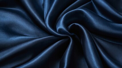 Fototapeta premium Elegant navy blue satin background with wavy lines