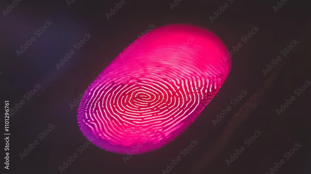 Poster cybersecurity and biometric identity fingerprint scan for accessing secure business network
