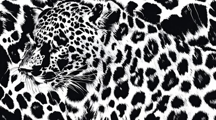 Stylish Monochrome Leopard Print Design