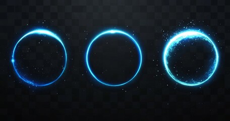 State-of-the-art shield configuration. Futuristic glowing circular sphere fields, three-dimensional...
