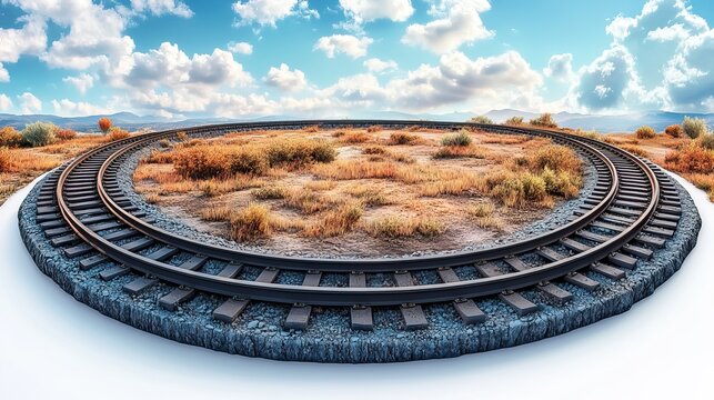vector of curved railroad isolated on white background straight and curved railway train track icon set perspective view railroad train pathe