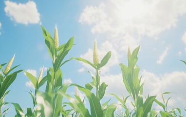 Fototapeta premium Stunning Cornfield Under a Sunny Sky