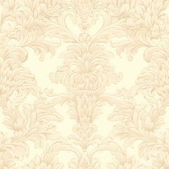 Fototapeta premium Seamless damask floral pattern | Vintage damascus style in beige and cream color ornament