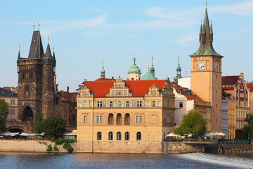 Embankment in the downtown of Prague
