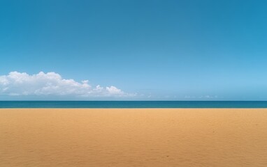 Fototapeta premium Serene Beach Scene Under a Vast Sky