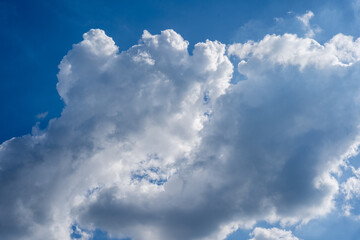 clouds and blue sunny sky,  white clouds over blue sky, Aerial view,  nature blue sky white cleat weather.