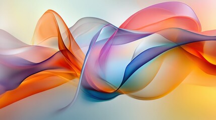 Naklejka premium Flowing abstract shapes with vibrant colors, isolated on soft gradient background, surreal and imaginative, playful and artistic composition