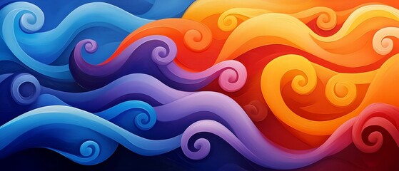 Obraz premium Explore the dynamic flow of colorful swirls in abstract art for a vibrant atmosphere